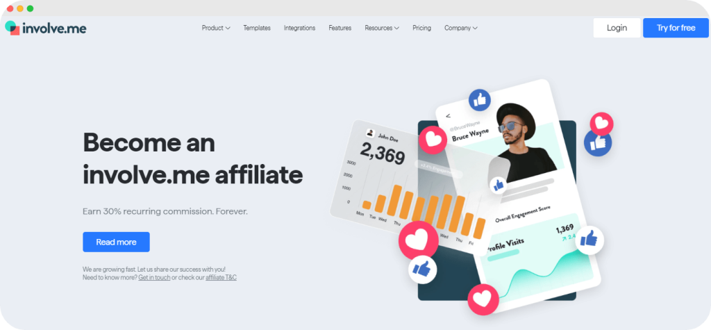 involve.me's affiliate program.
