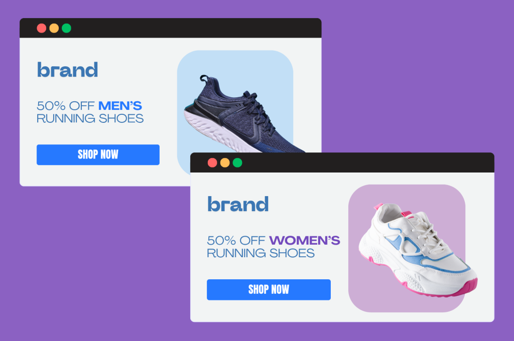 dynamic landing page for sport shoes.