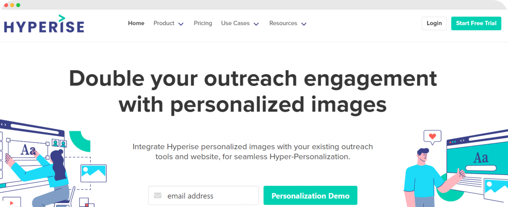Hyperise homepage.
