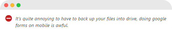 Google Forms review.