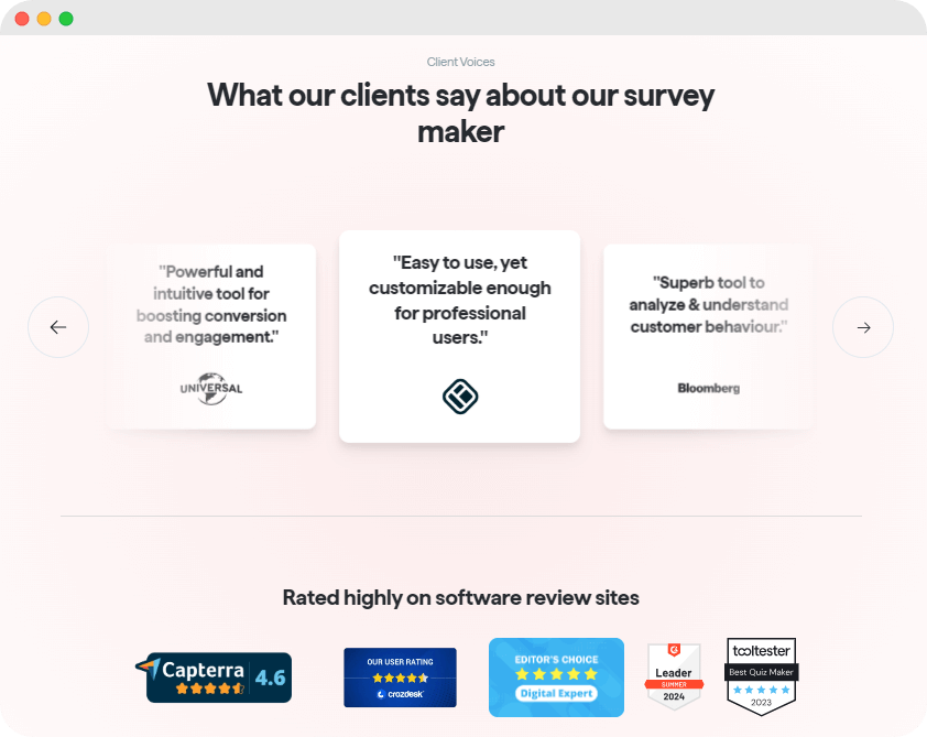 Involve.me - clients' reviews.