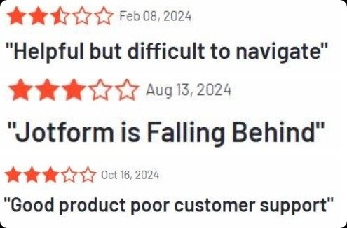 Jotform reviews.