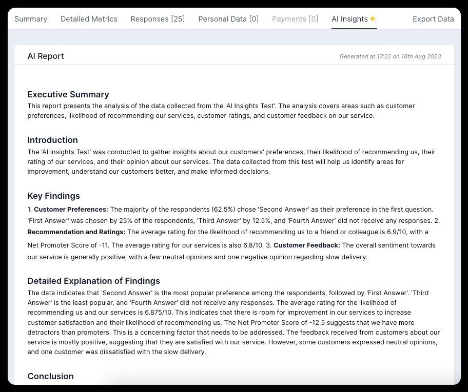 Create AI Product Recommendation Quizzes.