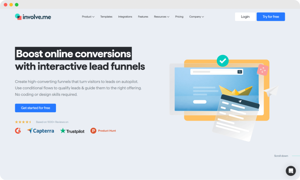 involve.me homepage.