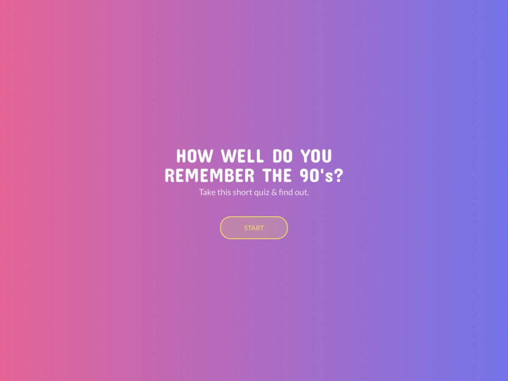 90s quiz template.