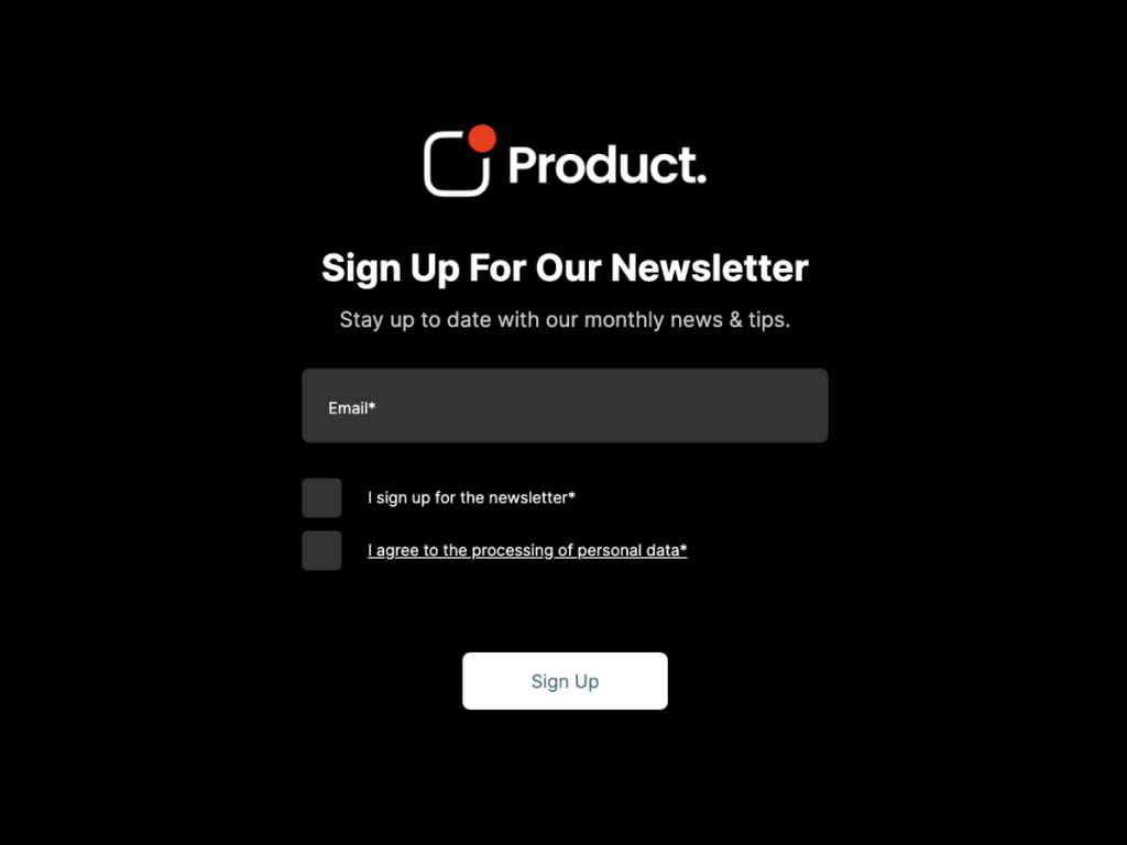 Newsletter Signup Form for Software Template.